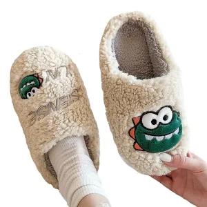 Dinosaur Slippers for Kids and Adults – Cozy Soft Warm Family Footwear