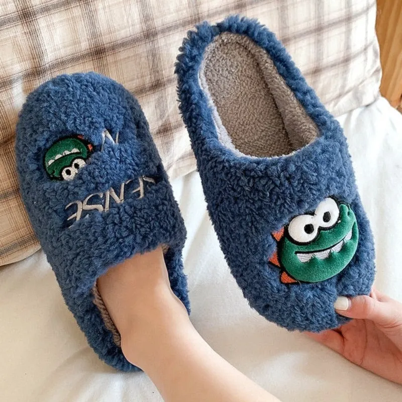 Dinosaur Slippers for Kids and Adults – Cozy Soft Warm Family Footwear