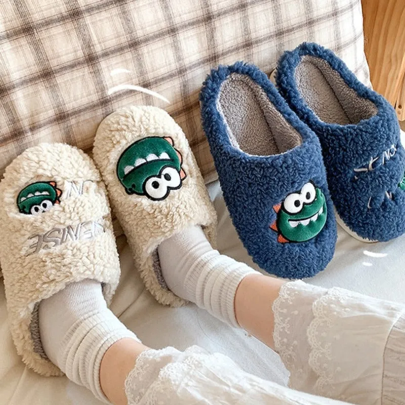 Dinosaur Slippers for Kids and Adults – Cozy Soft Warm Family Footwear
