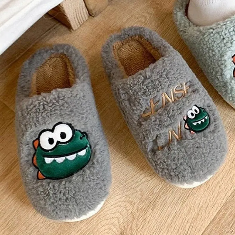 Dinosaur Slippers for Kids and Adults – Cozy Soft Warm Family Footwear