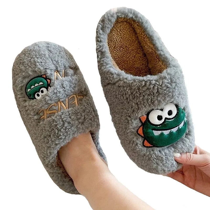 Dinosaur Slippers for Kids and Adults – Cozy Soft Warm Family Footwear