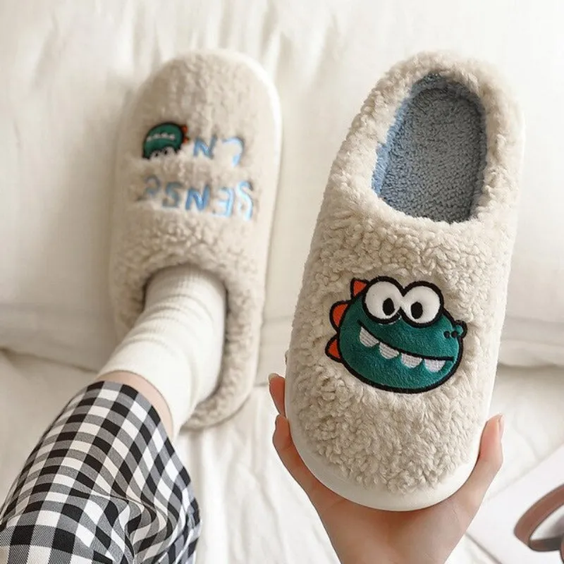 Dinosaur Slippers for Kids and Adults – Cozy Soft Warm Family Footwear