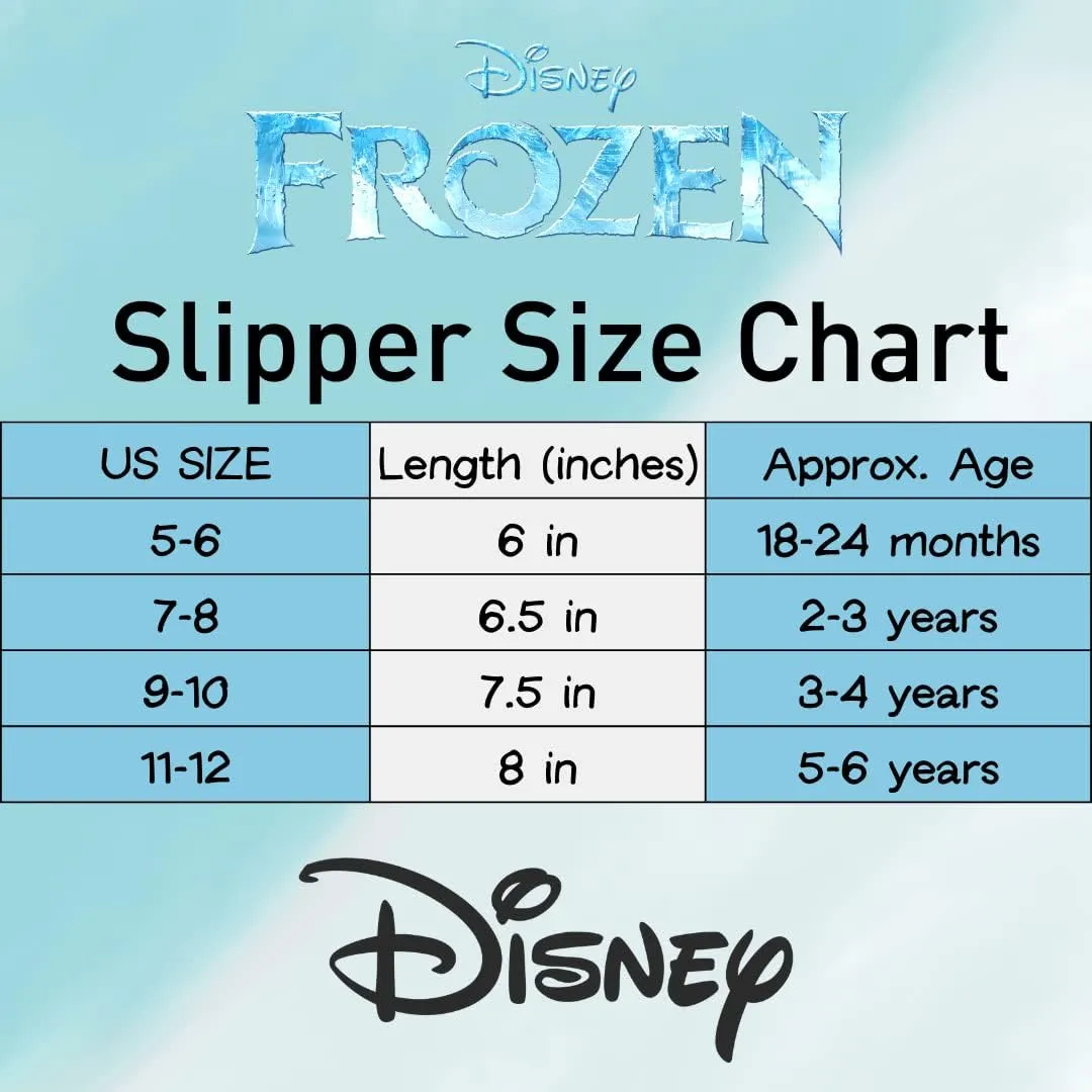 Disney Frozen Elsa and Anna Girls Slippers - Plush Non-Slip Comfy Fluffy Lightweight Warm Comfort Soft Aline Indoor House Slippers (Toddler/Little Kid)
