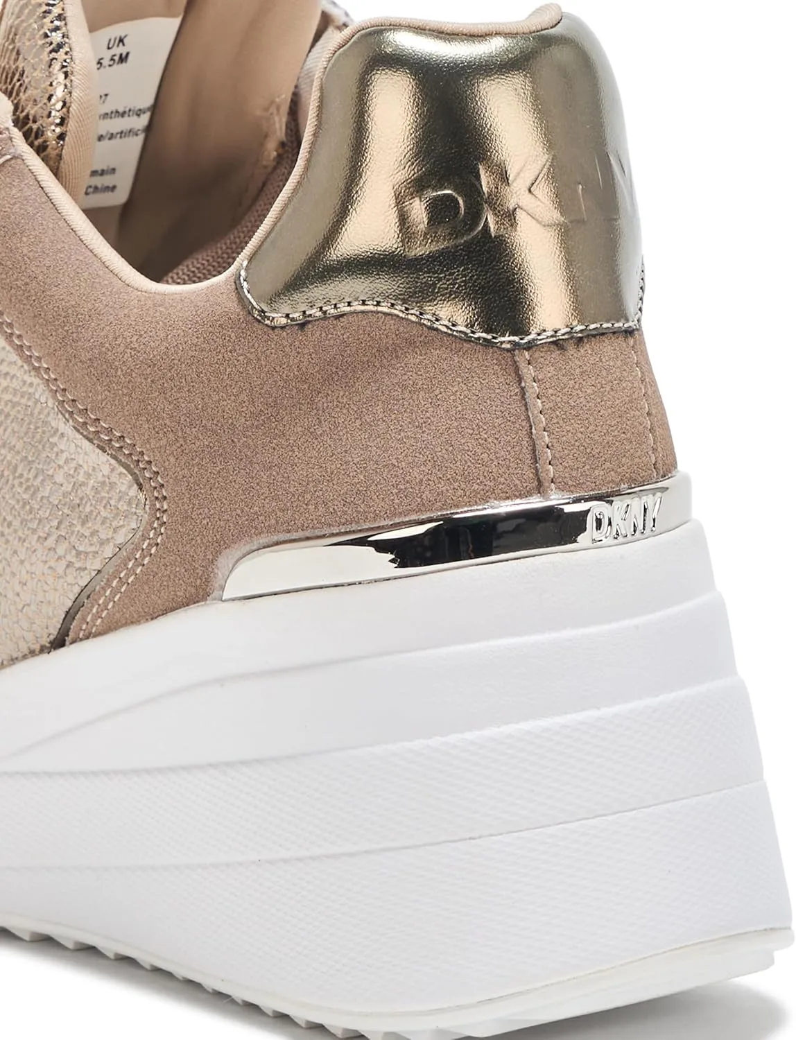 DKNY Women's Kalina Lace Up Wedge Sneaker with Side Zipper