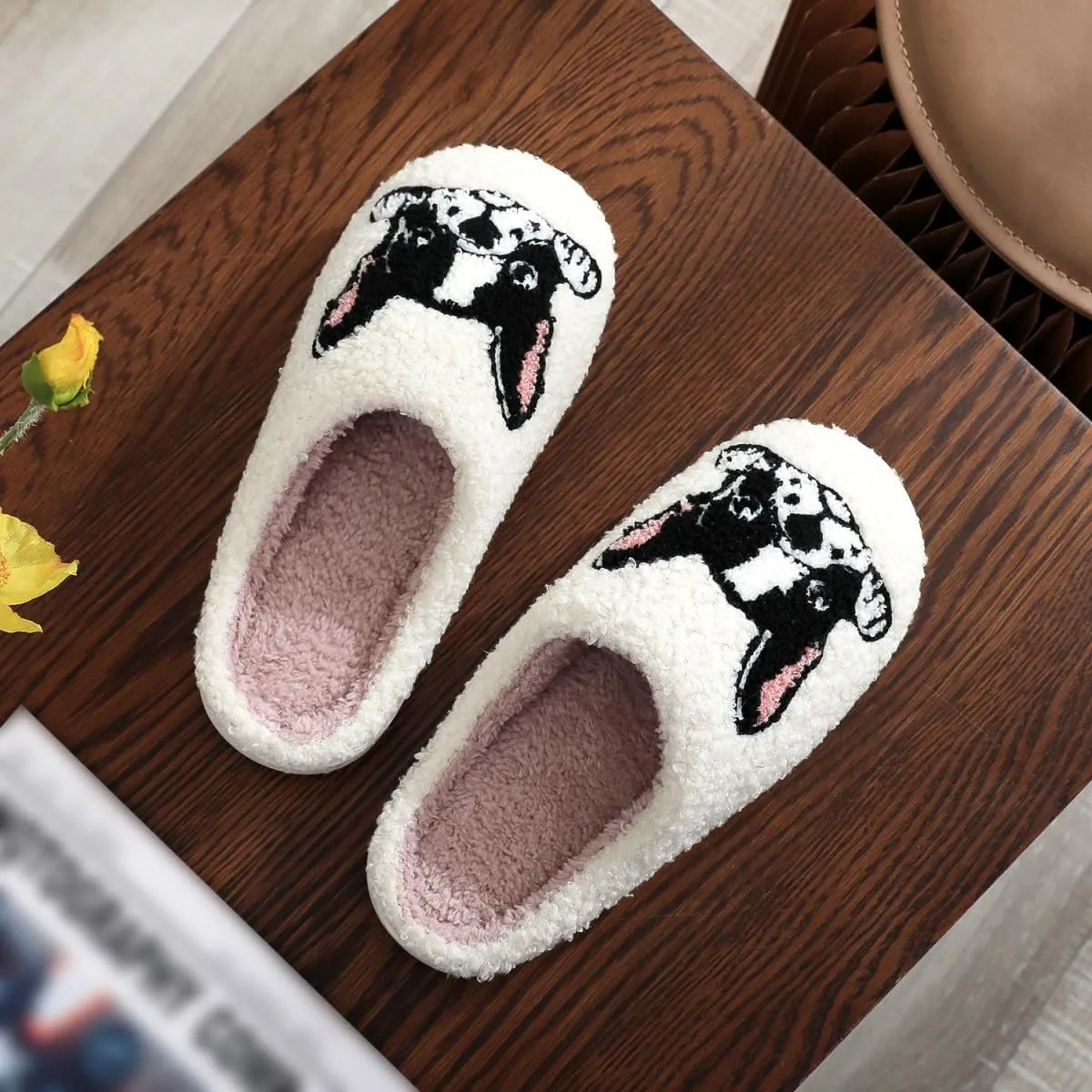 Dog Cat Slippers Plush Animal Pet Comfortable Winter Women Men Soft Non-slip