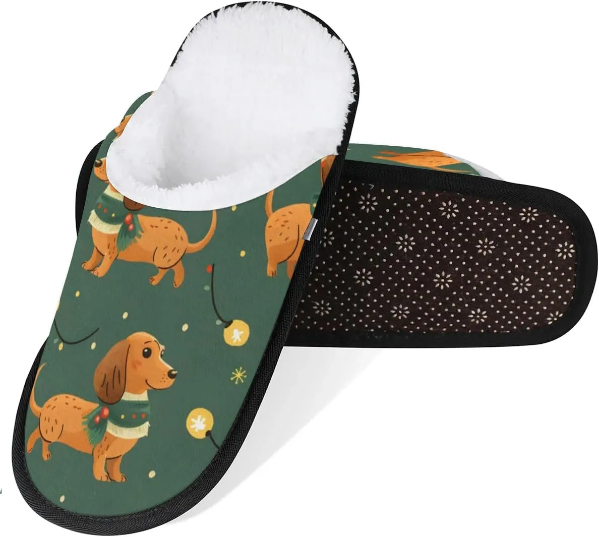 Dog Paw Prints Slippers for Women Soft Non-Slip Indoor Slippers Home Slippers