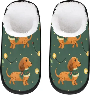 Dog Paw Prints Slippers for Women Soft Non-Slip Indoor Slippers Home Slippers