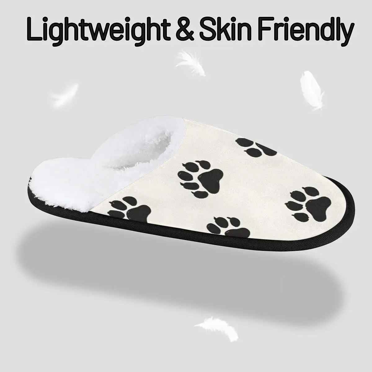 Dog Paw Prints Slippers for Women Soft Non-Slip Indoor Slippers Home Slippers