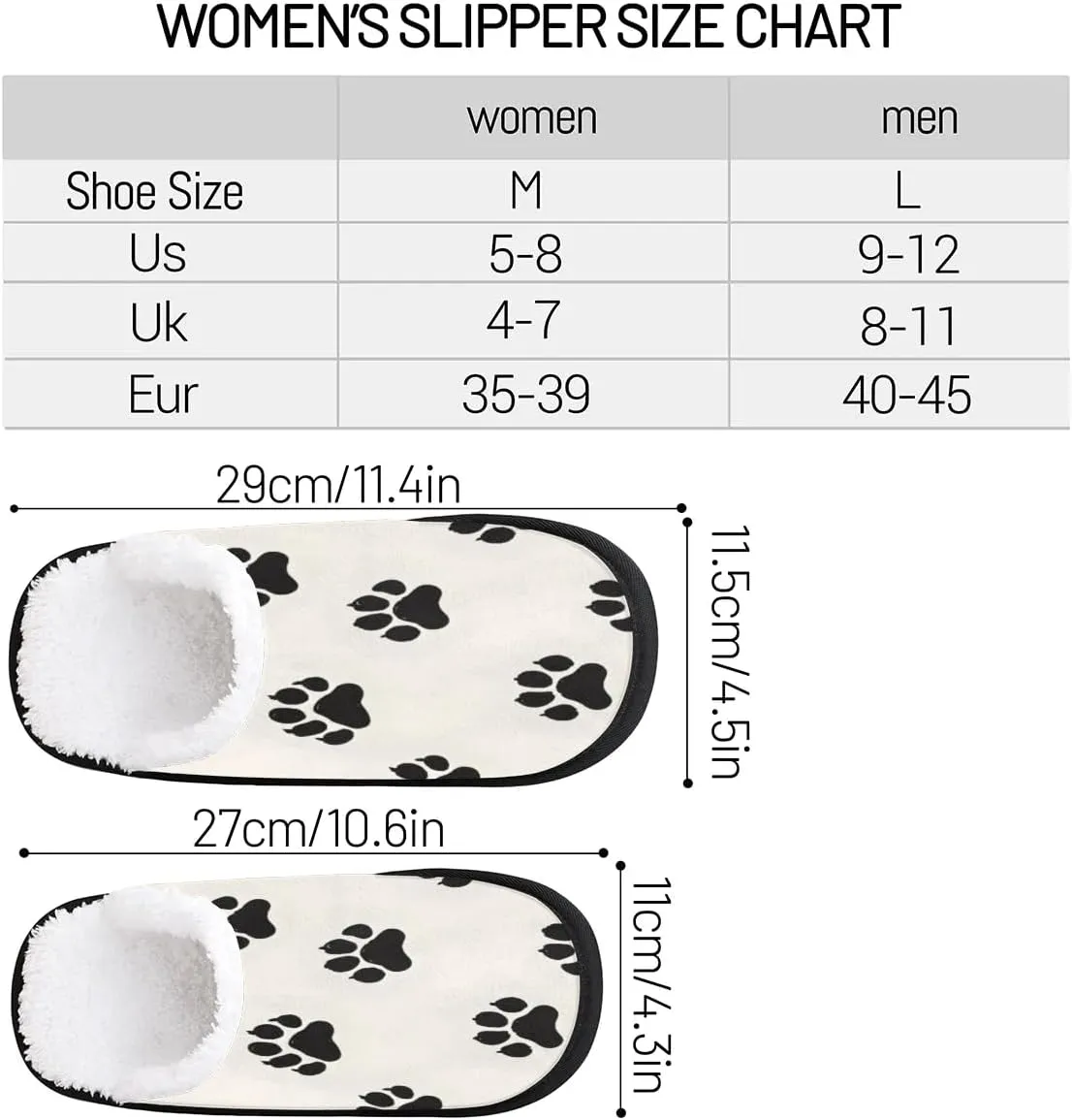 Dog Paw Prints Slippers for Women Soft Non-Slip Indoor Slippers Home Slippers