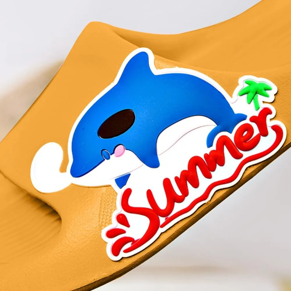 Dolphin Slippers Bathroom Slippers Female Summer Cute Cartoon Indoor Home Soft Bottom Ocean Male Couple New Slippers