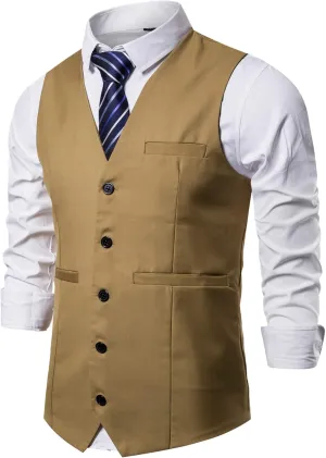 DONGD Mens Formal Suit Vest Business Dress Vest for Suit or Tuxedo