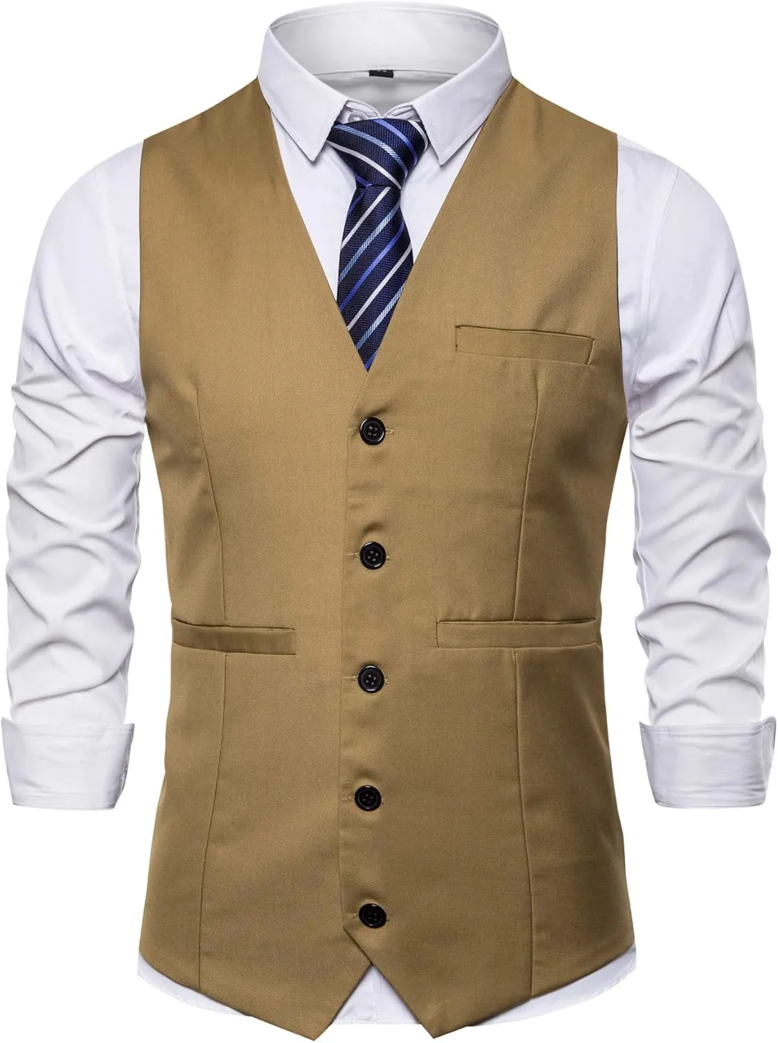 DONGD Mens Formal Suit Vest Business Dress Vest for Suit or Tuxedo