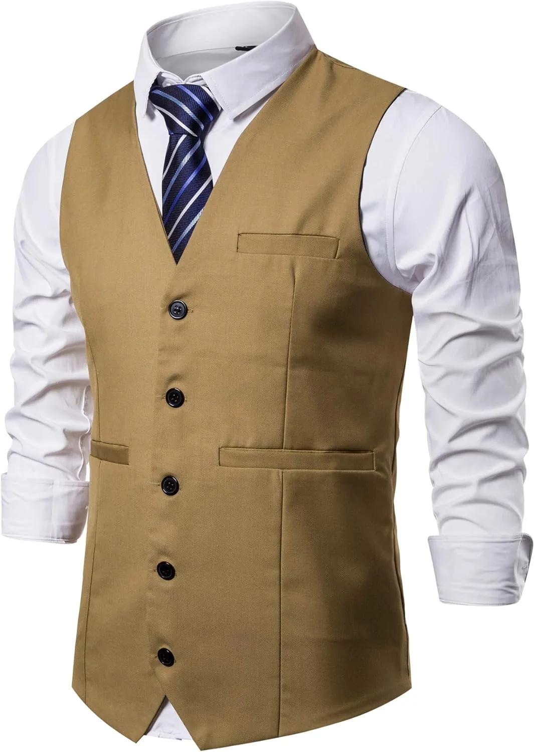 DONGD Mens Formal Suit Vest Business Dress Vest for Suit or Tuxedo