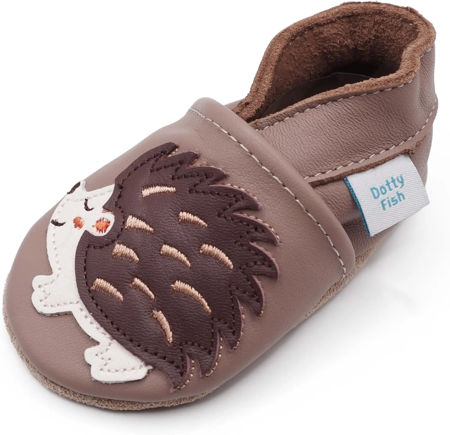 Dotty Fish Girls Infant and Toddler Shoes – Barefoot-Friendly, Non-Slip Suede Sole, Podiatrist Recommended, Breathable Baby-Safe Leather, British Brand – Fits 0–4 Years