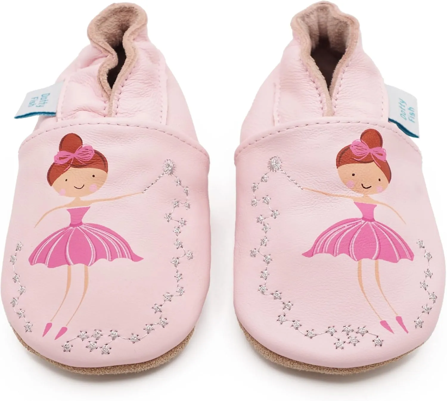 Dotty Fish Girls Infant and Toddler Shoes – Barefoot-Friendly, Non-Slip Suede Sole, Podiatrist Recommended, Breathable Baby-Safe Leather, British Brand – Fits 0–4 Years