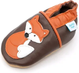 Dotty Fish Girls Infant and Toddler Shoes – Barefoot-Friendly, Non-Slip Suede Sole, Podiatrist Recommended, Breathable Baby-Safe Leather, British Brand – Fits 0–4 Years