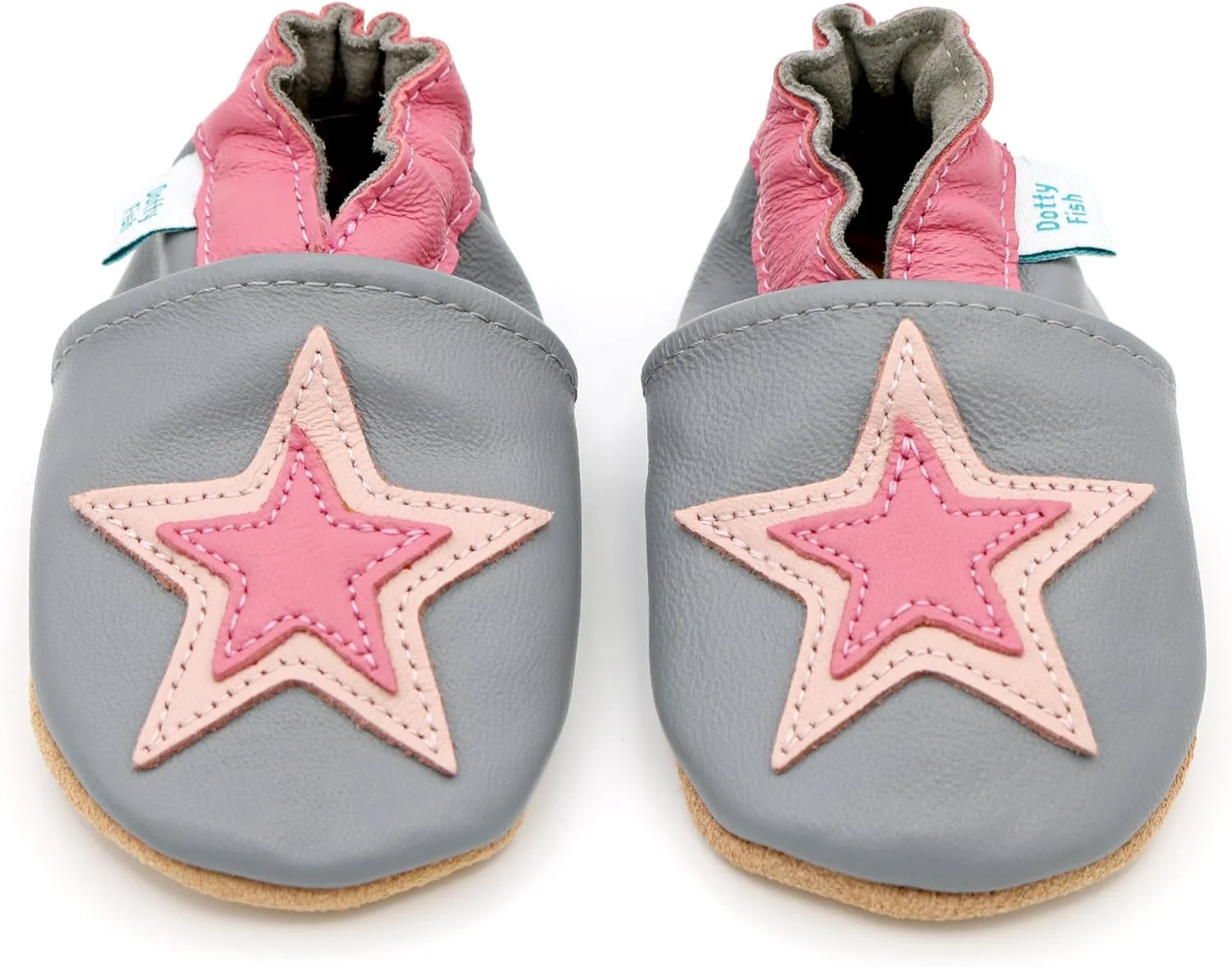 Dotty Fish Girls Infant and Toddler Shoes – Barefoot-Friendly, Non-Slip Suede Sole, Podiatrist Recommended, Breathable Baby-Safe Leather, British Brand – Fits 0–4 Years