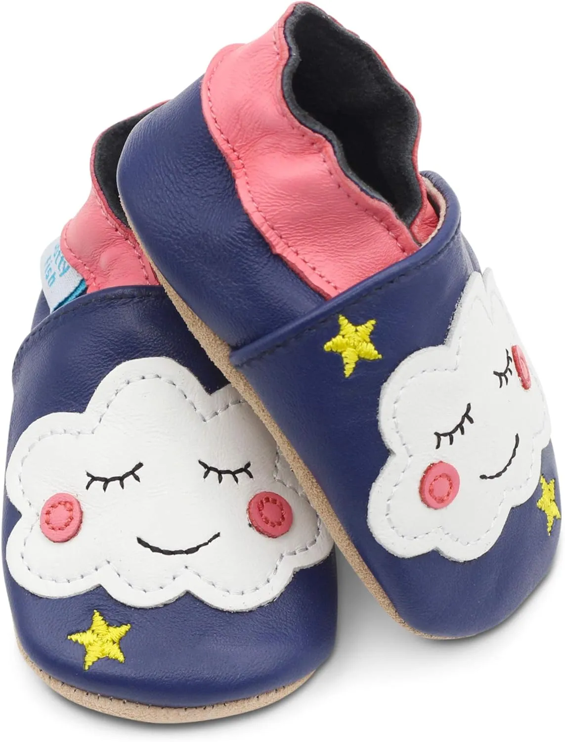 Dotty Fish Girls Infant and Toddler Shoes – Barefoot-Friendly, Non-Slip Suede Sole, Podiatrist Recommended, Breathable Baby-Safe Leather, British Brand – Fits 0–4 Years