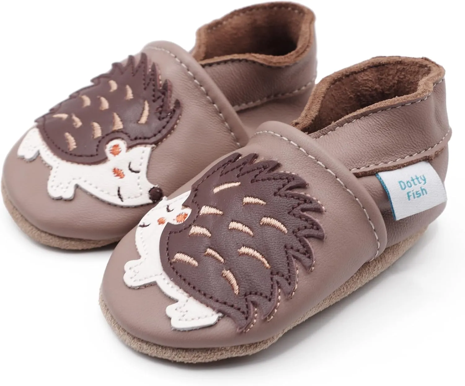 Dotty Fish Girls Infant and Toddler Shoes – Barefoot-Friendly, Non-Slip Suede Sole, Podiatrist Recommended, Breathable Baby-Safe Leather, British Brand – Fits 0–4 Years