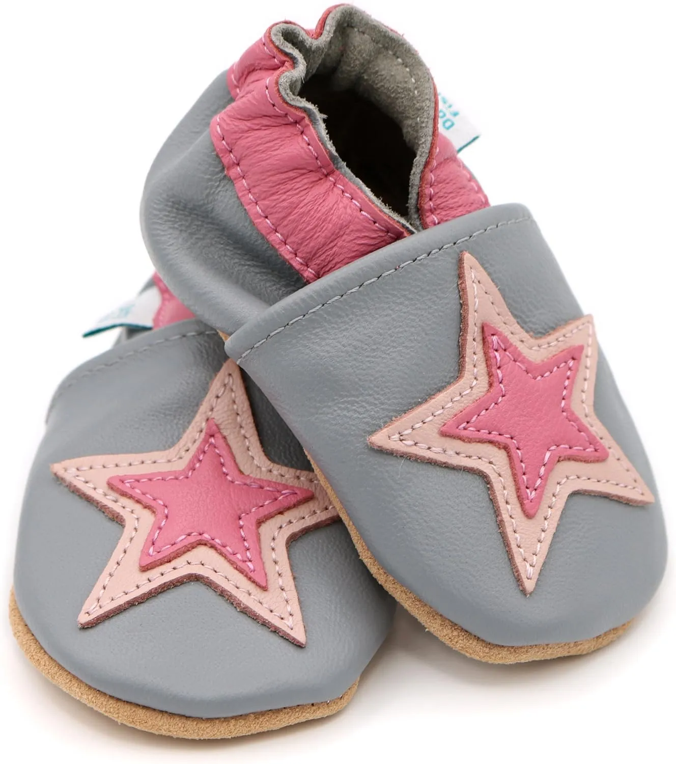 Dotty Fish Girls Infant and Toddler Shoes – Barefoot-Friendly, Non-Slip Suede Sole, Podiatrist Recommended, Breathable Baby-Safe Leather, British Brand – Fits 0–4 Years