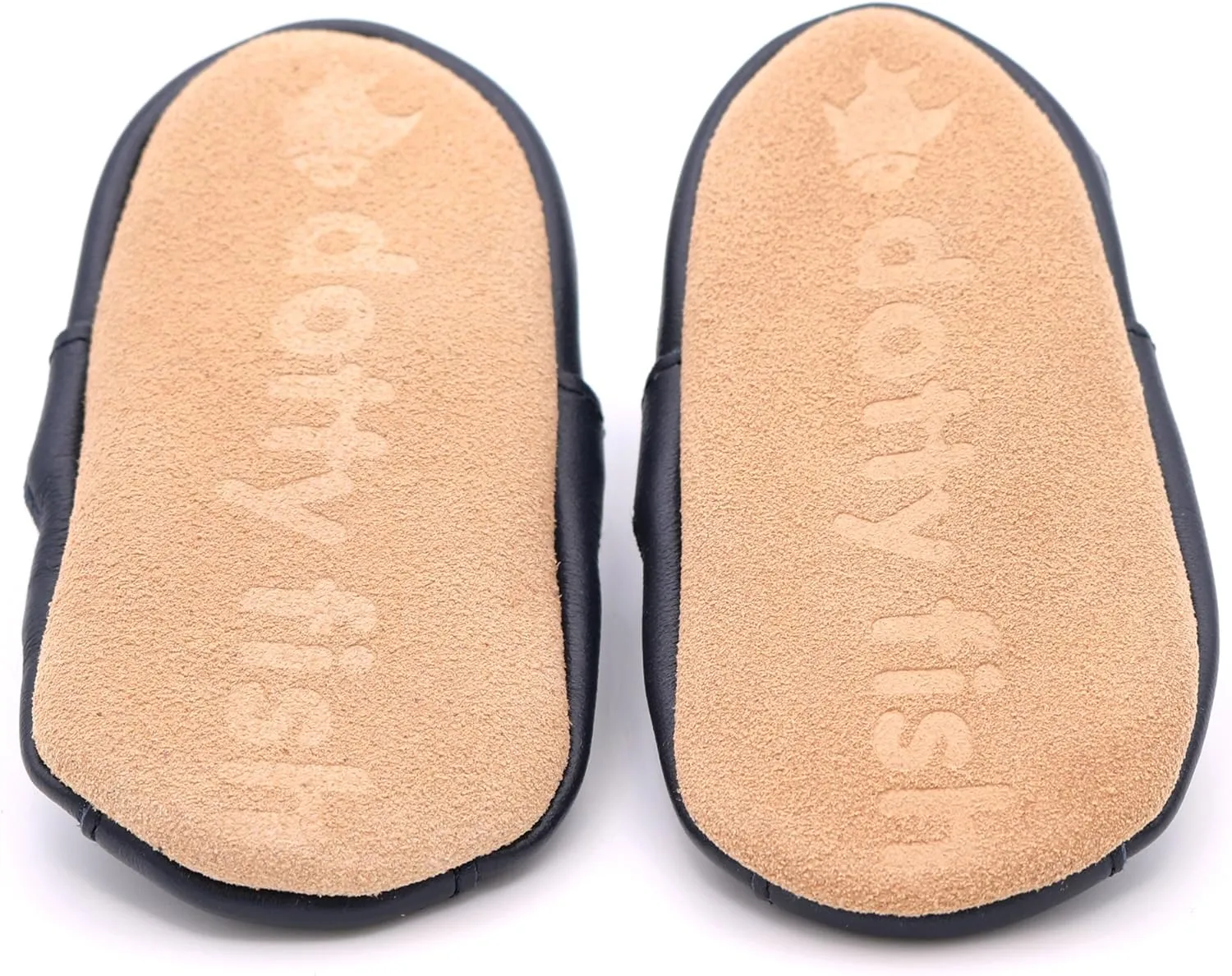 Dotty Fish Infant and Toddler Soft Leather Sandals – Barefoot-Friendly, Non-Slip Suede Sole, Podiatrist Recommended, Breathable Baby-Safe Leather, British Brand – Fits 0–4 Years