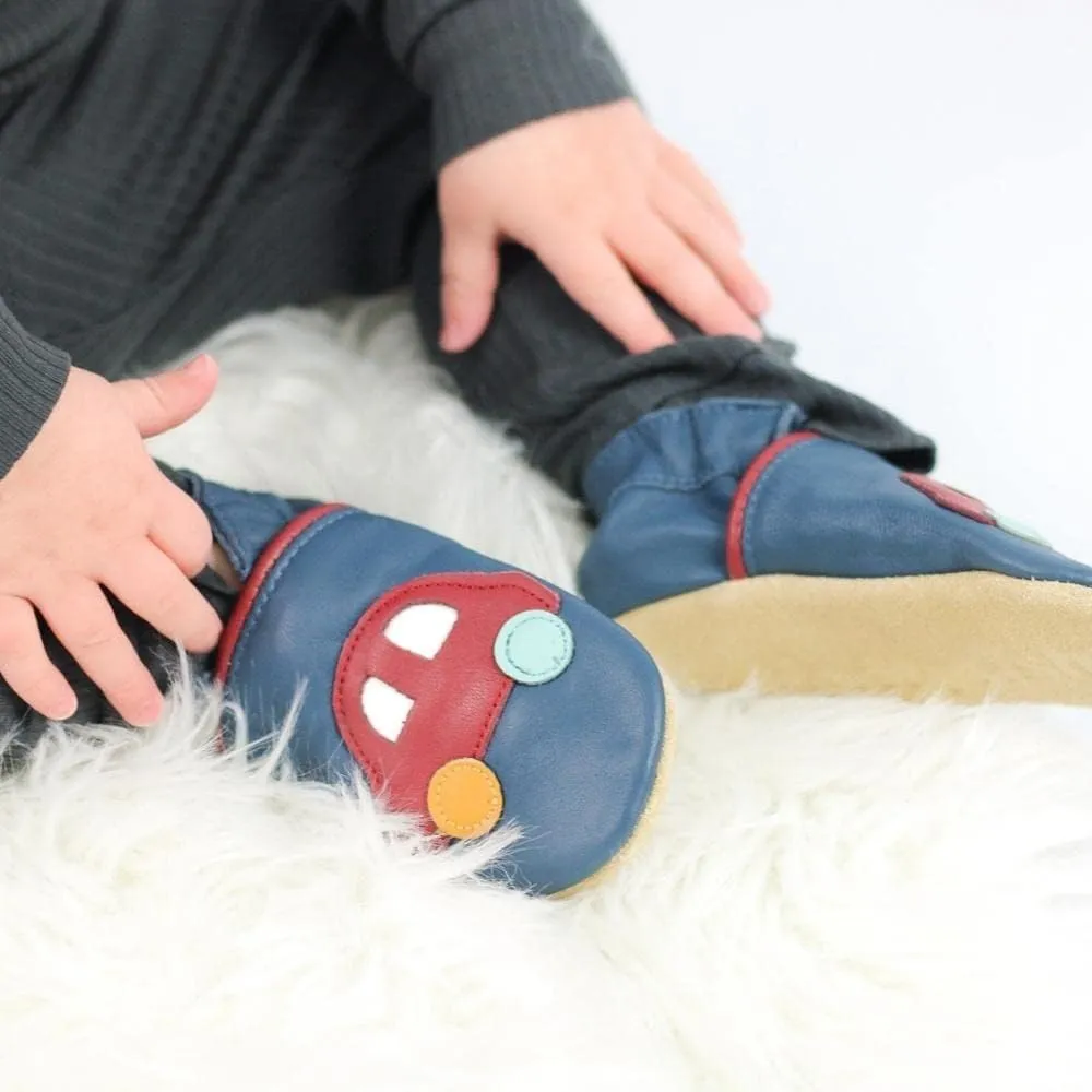 Dotty Fish Infant and Toddler Soft Leather Shoes – Barefoot-Friendly, Non-Slip Suede Sole, Podiatrist Recommended, Breathable Baby-Safe Leather, British Brand – Fits 0–5 Years