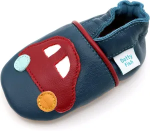 Dotty Fish Infant and Toddler Soft Leather Shoes – Barefoot-Friendly, Non-Slip Suede Sole, Podiatrist Recommended, Breathable Baby-Safe Leather, British Brand – Fits 0–5 Years