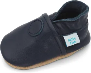 Dotty Fish Infant and Toddler Soft Leather Shoes – Barefoot-Friendly, Non-Slip Suede Sole, Podiatrist Recommended, Breathable Baby-Safe Leather, British Brand – Fits 0–5 Years