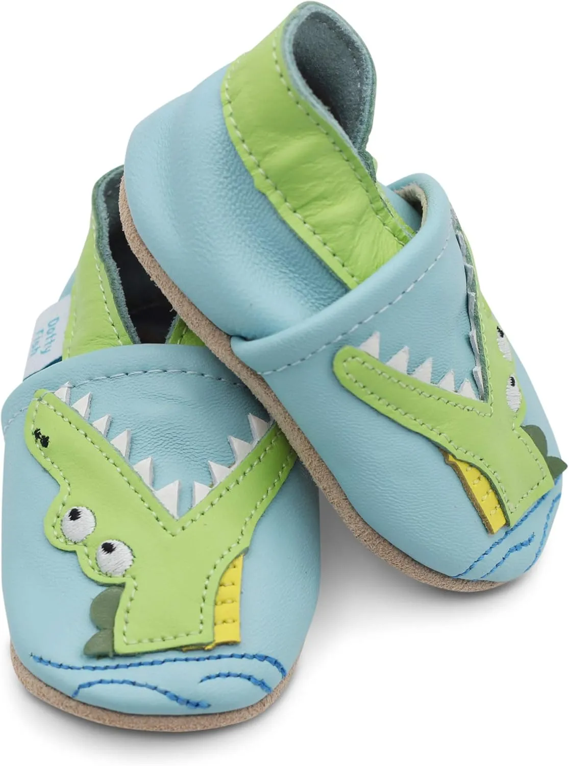 Dotty Fish Infant and Toddler Soft Leather Shoes – Barefoot-Friendly, Non-Slip Suede Sole, Podiatrist Recommended, Breathable Baby-Safe Leather, British Brand – Fits 0–5 Years