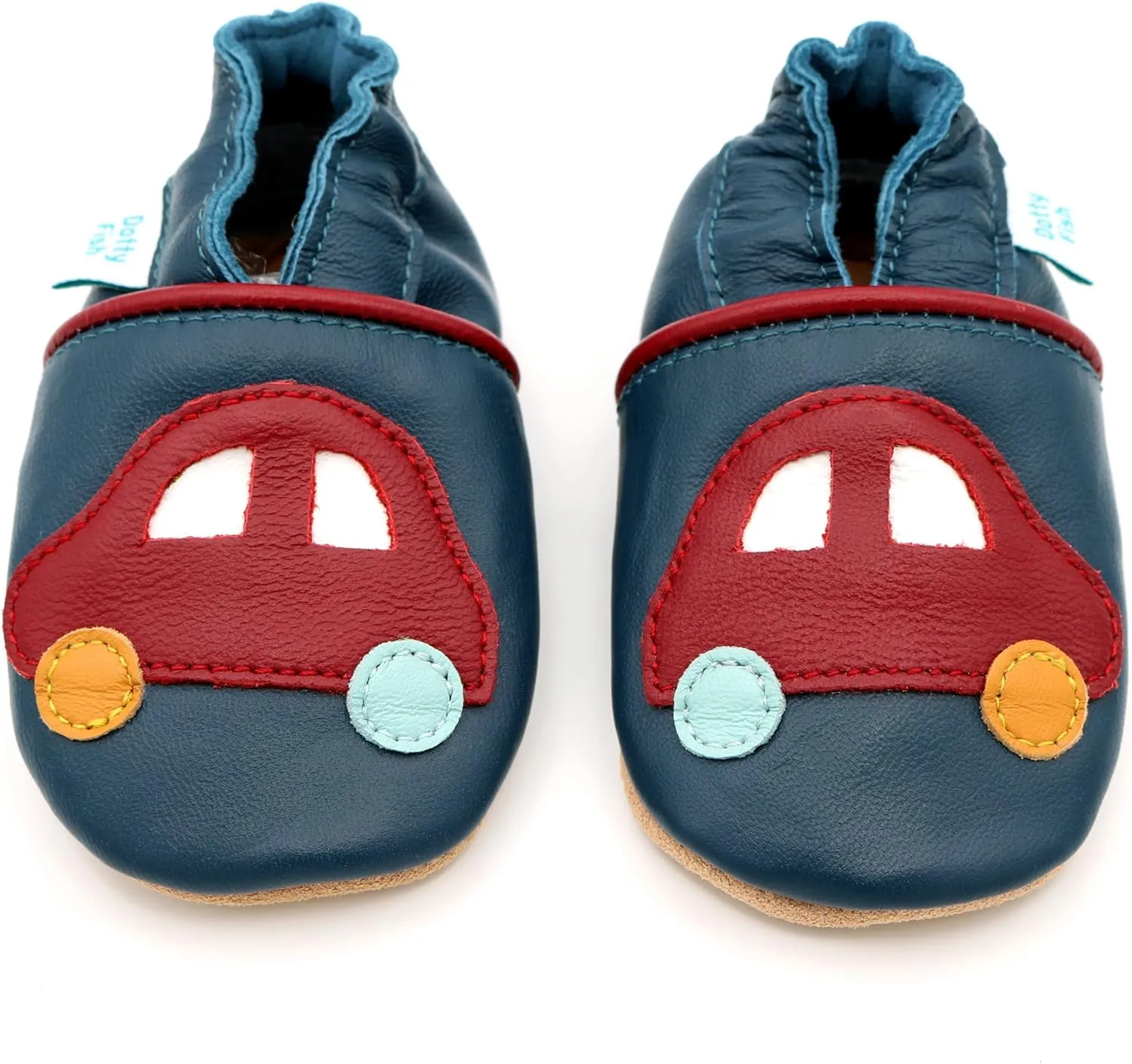 Dotty Fish Infant and Toddler Soft Leather Shoes – Barefoot-Friendly, Non-Slip Suede Sole, Podiatrist Recommended, Breathable Baby-Safe Leather, British Brand – Fits 0–5 Years