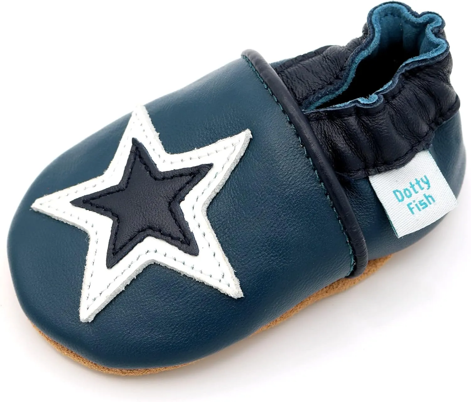 Dotty Fish Infant and Toddler Soft Leather Shoes – Barefoot-Friendly, Non-Slip Suede Sole, Podiatrist Recommended, Breathable Baby-Safe Leather, British Brand – Fits 0–5 Years
