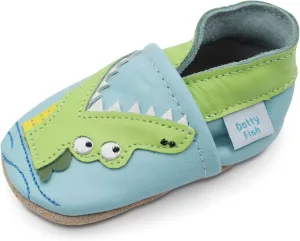 Dotty Fish Infant and Toddler Soft Leather Shoes – Barefoot-Friendly, Non-Slip Suede Sole, Podiatrist Recommended, Breathable Baby-Safe Leather, British Brand – Fits 0–5 Years