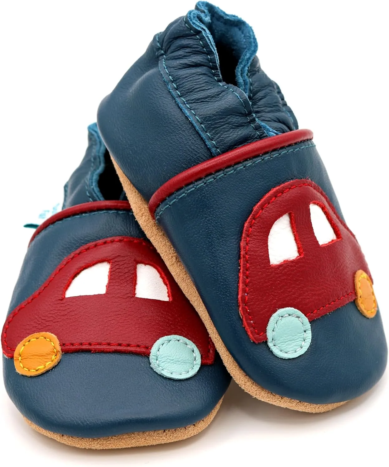Dotty Fish Infant and Toddler Soft Leather Shoes – Barefoot-Friendly, Non-Slip Suede Sole, Podiatrist Recommended, Breathable Baby-Safe Leather, British Brand – Fits 0–5 Years