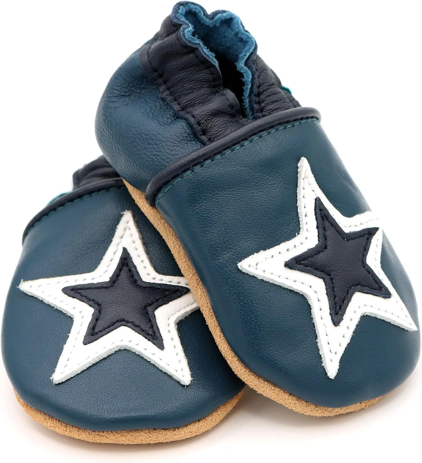 Dotty Fish Infant and Toddler Soft Leather Shoes – Barefoot-Friendly, Non-Slip Suede Sole, Podiatrist Recommended, Breathable Baby-Safe Leather, British Brand – Fits 0–5 Years
