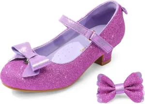 DREAM PAIRS Girls Dress Shoes Toddler Little Girls Heels Mary Jane Princess Shoes with Interchangeable Bow for Flower Girl Wedding Party
