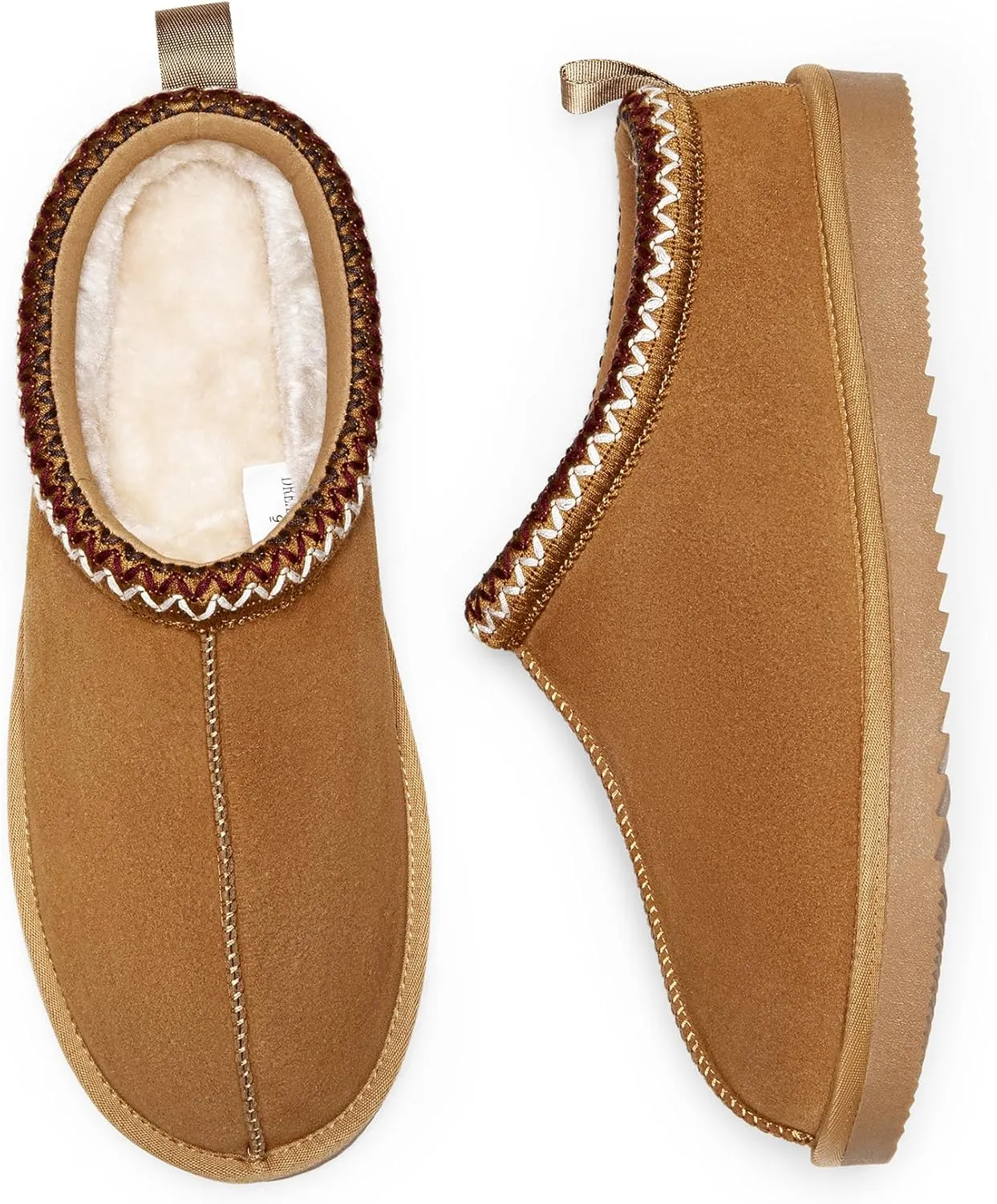 DREAM PAIRS Men's Fuzzy Cozy Slippers Genuine Suede Indoor Outdoor Home Comfy Winter Slip On Cute Warm Memory Foam Furry Shoes FuzzyEasy