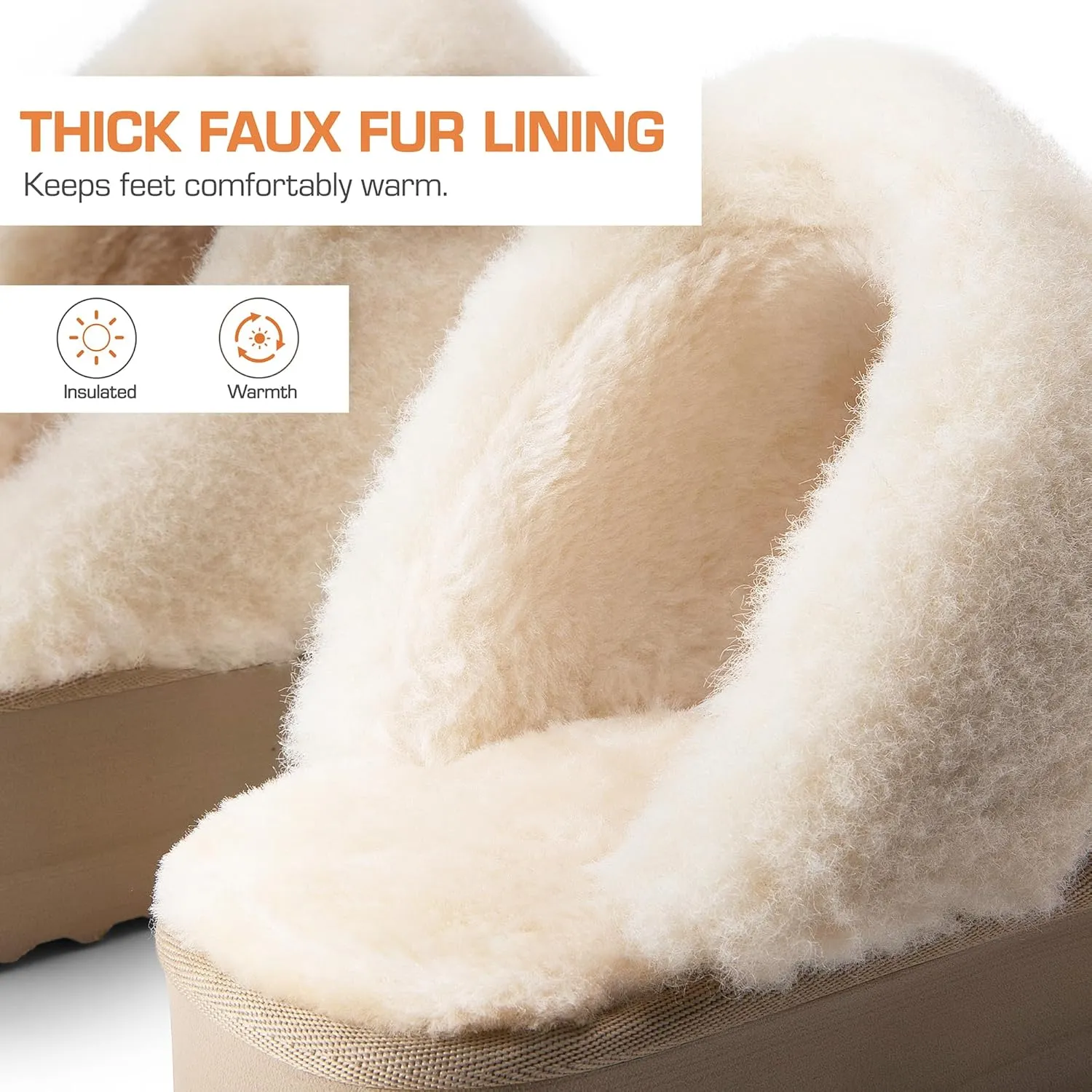 DREAM PAIRS Platform Slippers for Women Genuine Suede FuzzyEasy Cozy Memory Foam Waterproof Slippers Shoes for Indoor and Outdoor