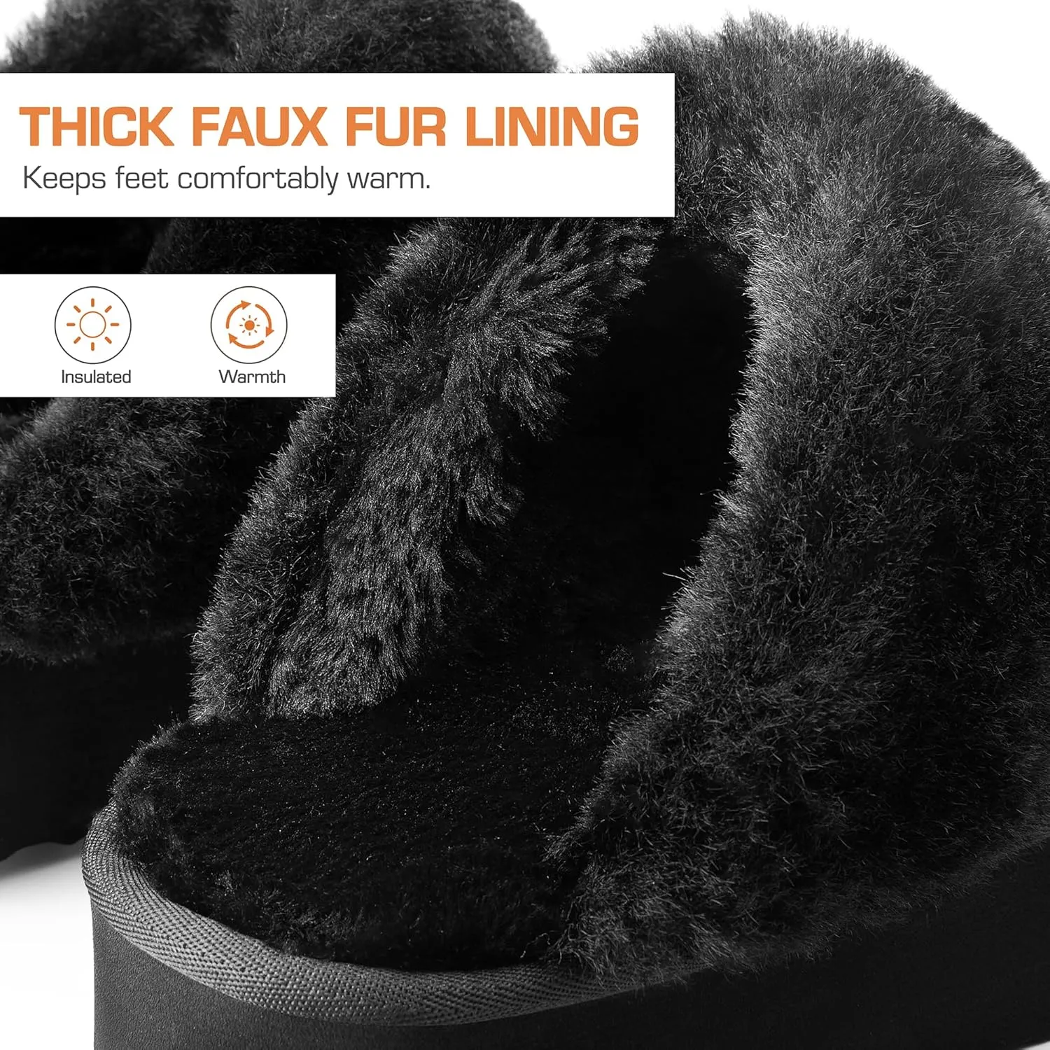 DREAM PAIRS Platform Slippers for Women Genuine Suede FuzzyEasy Cozy Memory Foam Waterproof Slippers Shoes for Indoor and Outdoor