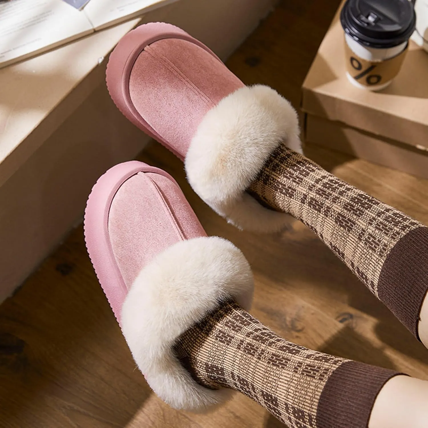 Dreamtoe Slippers for Women, 2024 New Dreamtoe Winter Warm Slippers, Women's Fuzzy Memory Foam Slippers
