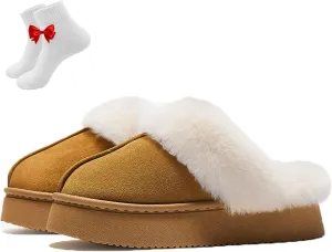 Dreamtoe Slippers for Women, 2024 New Dreamtoe Winter Warm Slippers, Women's Fuzzy Memory Foam Slippers