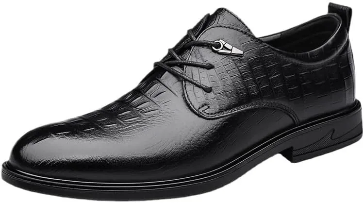 Dress Oxford Formal Shoes for Men Mens Oxford Shoes Crocodile Pattern Man Business Shoes Genuine Leather Formal Dress Flat Luxury Gentle Shoes