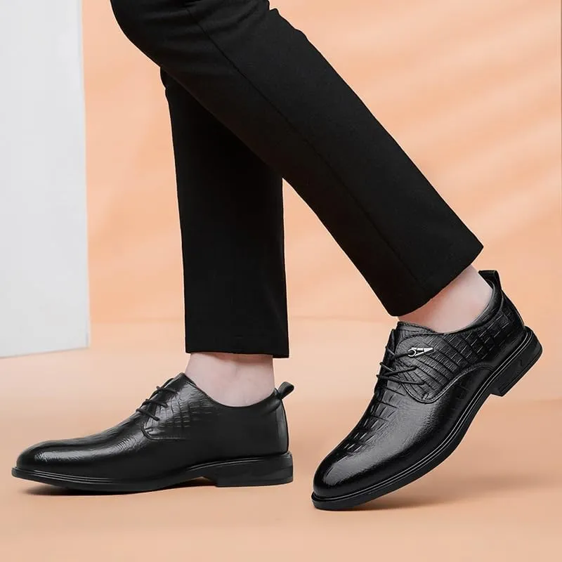 Dress Oxford Formal Shoes for Men Mens Oxford Shoes Crocodile Pattern Man Business Shoes Genuine Leather Formal Dress Flat Luxury Gentle Shoes