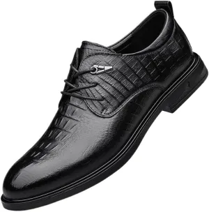 Dress Oxford Formal Shoes for Men Mens Oxford Shoes Crocodile Pattern Man Business Shoes Genuine Leather Formal Dress Flat Luxury Gentle Shoes