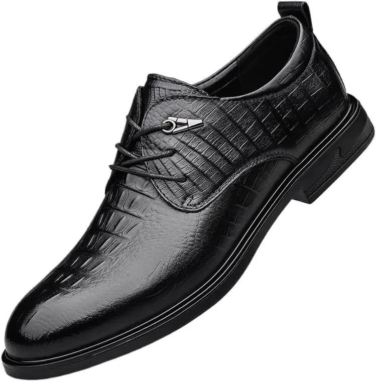 Dress Oxford Formal Shoes for Men Mens Oxford Shoes Crocodile Pattern Man Business Shoes Genuine Leather Formal Dress Flat Luxury Gentle Shoes