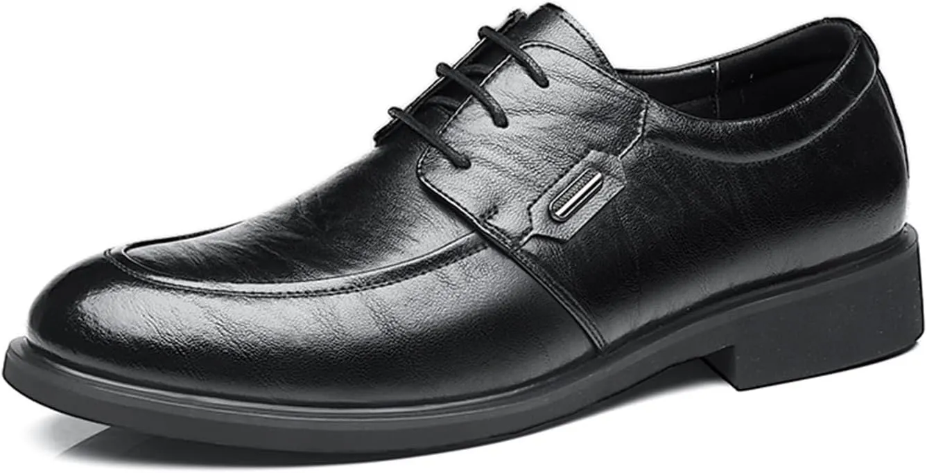 Dress Shoes for Men Men's Split Leather Dress Shoes Elegant Business Wedding Footwear for Gentlemen