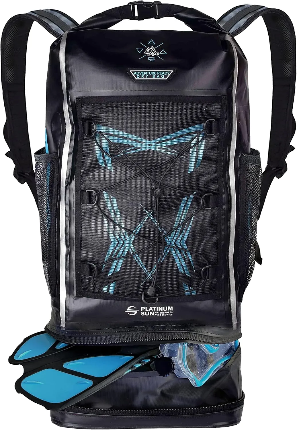 Dry Bag Backpack Waterproof 40L Heavy Duty Roll-Top beach bag with Compartment for Dirty Stuff for Travel, Hiking, Boating