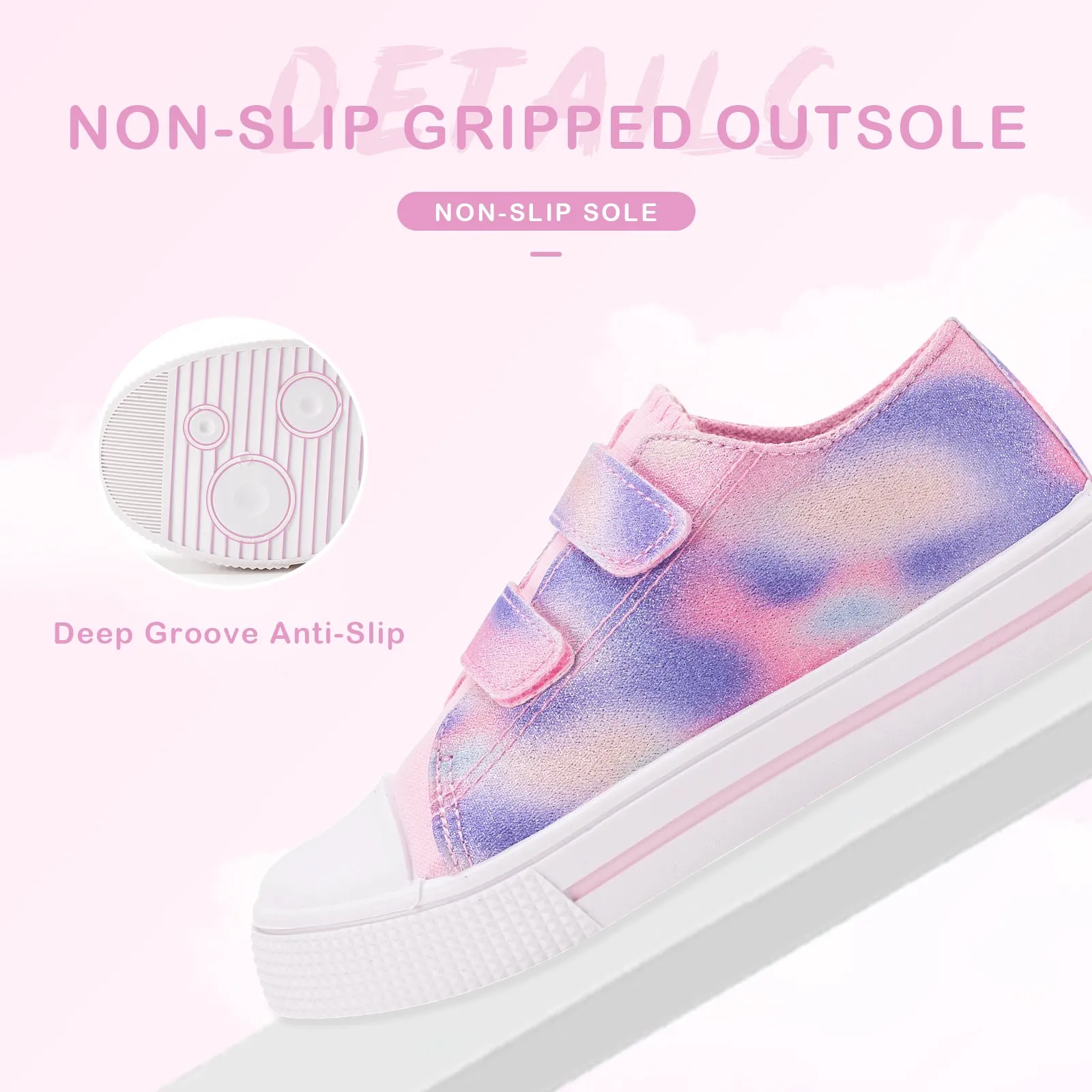 Dual Straps Girls Canvas Shoes