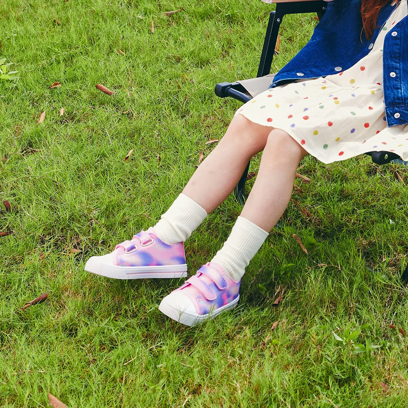 Dual Straps Girls Canvas Shoes