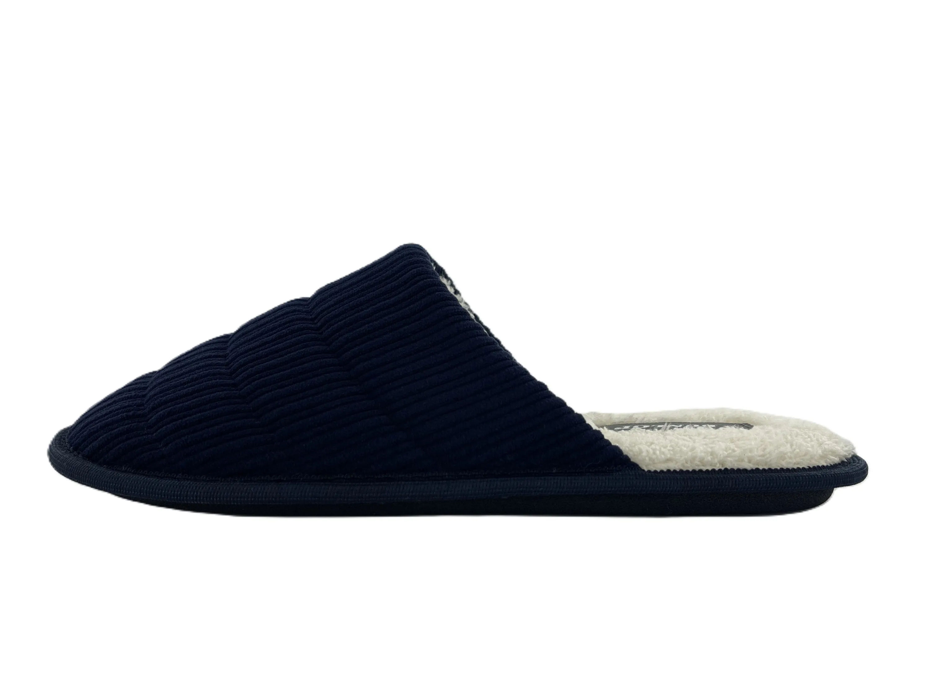 Dunlop Men's Mule Slippers Cord Uppers Memory Foam Machine Washable Non-Slip