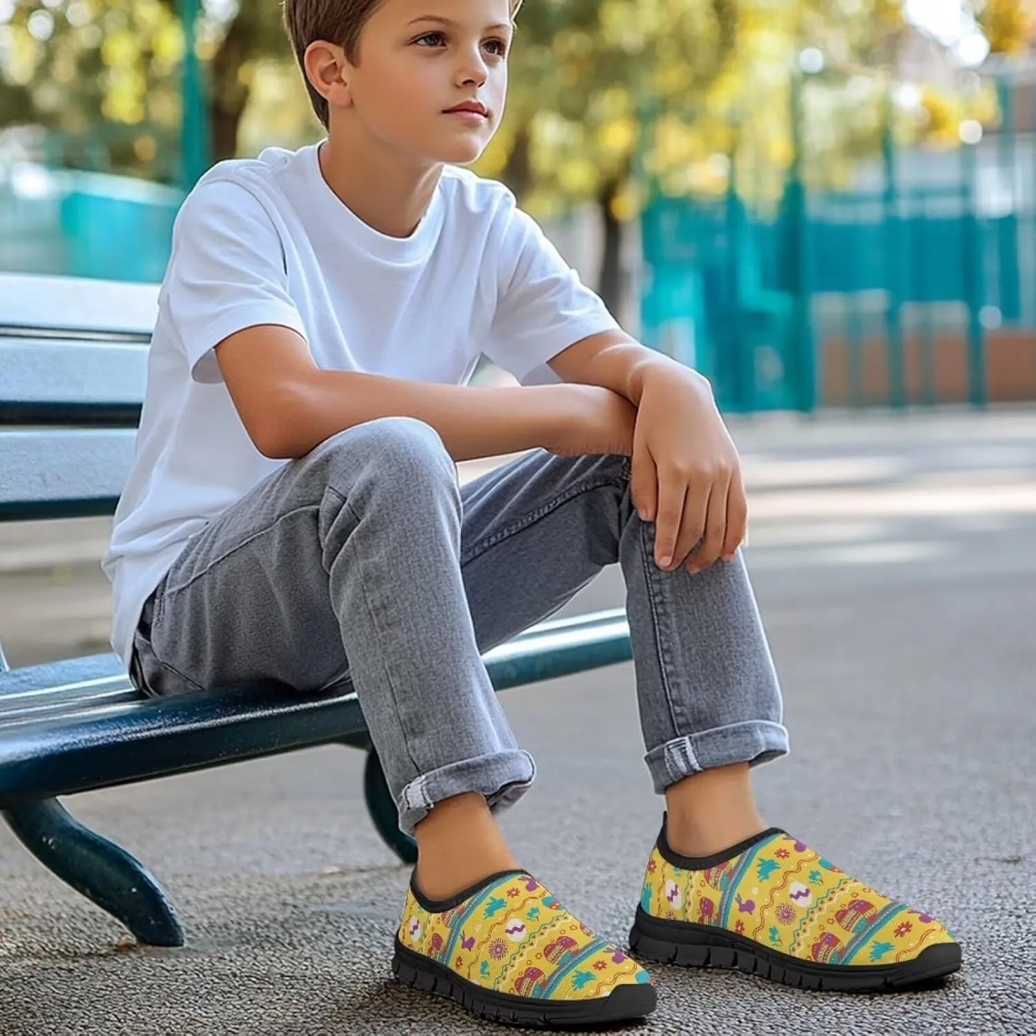 Easter Pattern Running Shoes Low-Cut Sneakers for Boys Girls Comfortable Casual Wide Fashion Shoes for Children